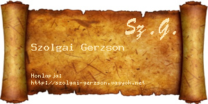 Szolgai Gerzson névjegykártya